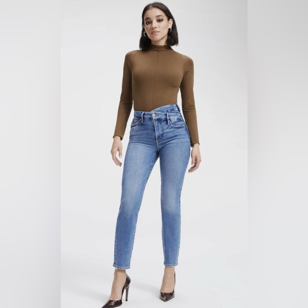 NWT Good American Light Mocha So Soft Long Sleeve Bodysuit Womens Size 3/4 M/L